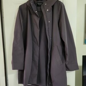 ATHLETA WOMENS PLUM Purple Hooded Raincoat